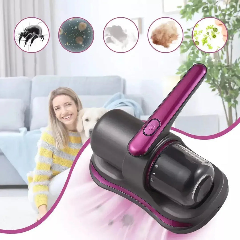 Aspirador Portátil Antiácaro com Luz UV – Elimine Germes e Alergias