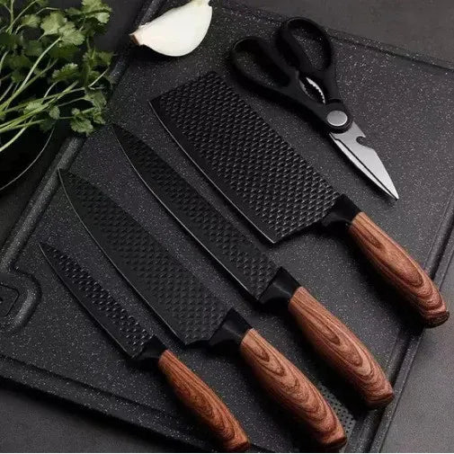 Kit de Facas Inox 6 em 1 com Cabos Ergonômicos