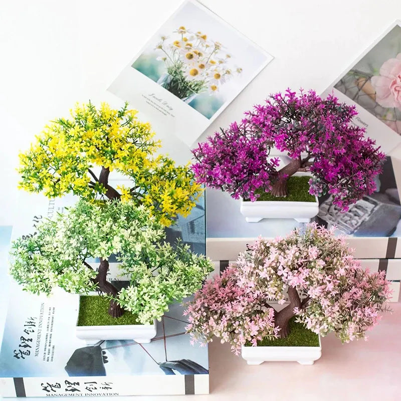 Bonsai Decorativo com Vaso Branco – 25cm | Toque de Paz para Seu Ambiente