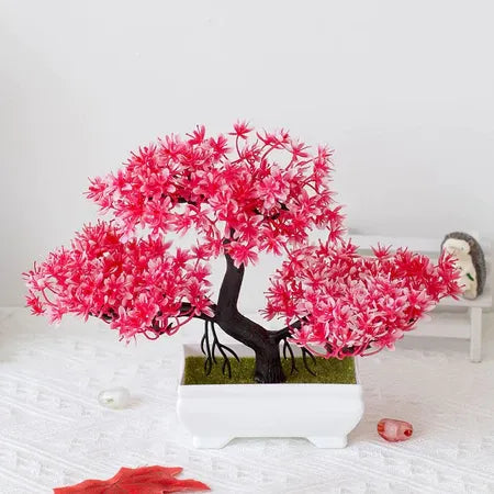 Bonsai Decorativo com Vaso Branco – 25cm | Toque de Paz para Seu Ambiente