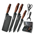 Kit de Facas Inox 6 em 1 com Cabos Ergonômicos