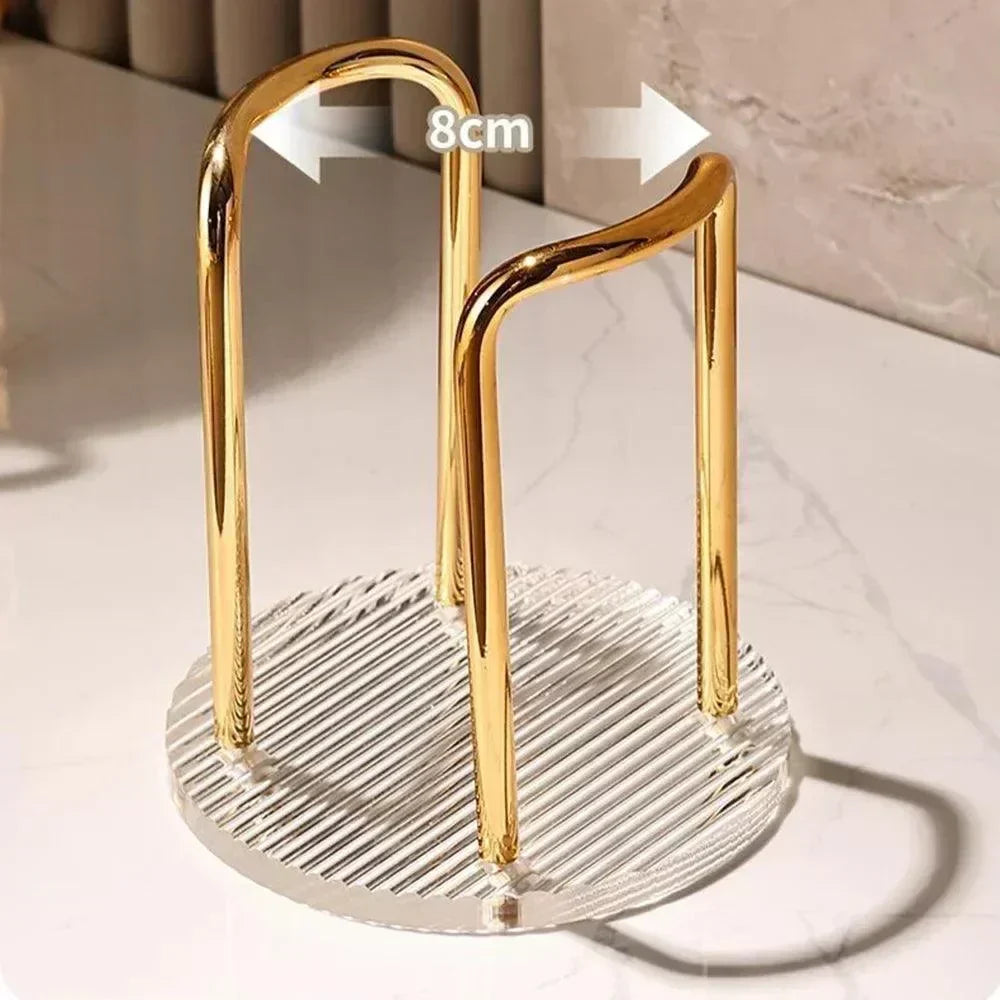 Suporte Organizador de Copos Descartáveis em Aço Inox e Acrílico